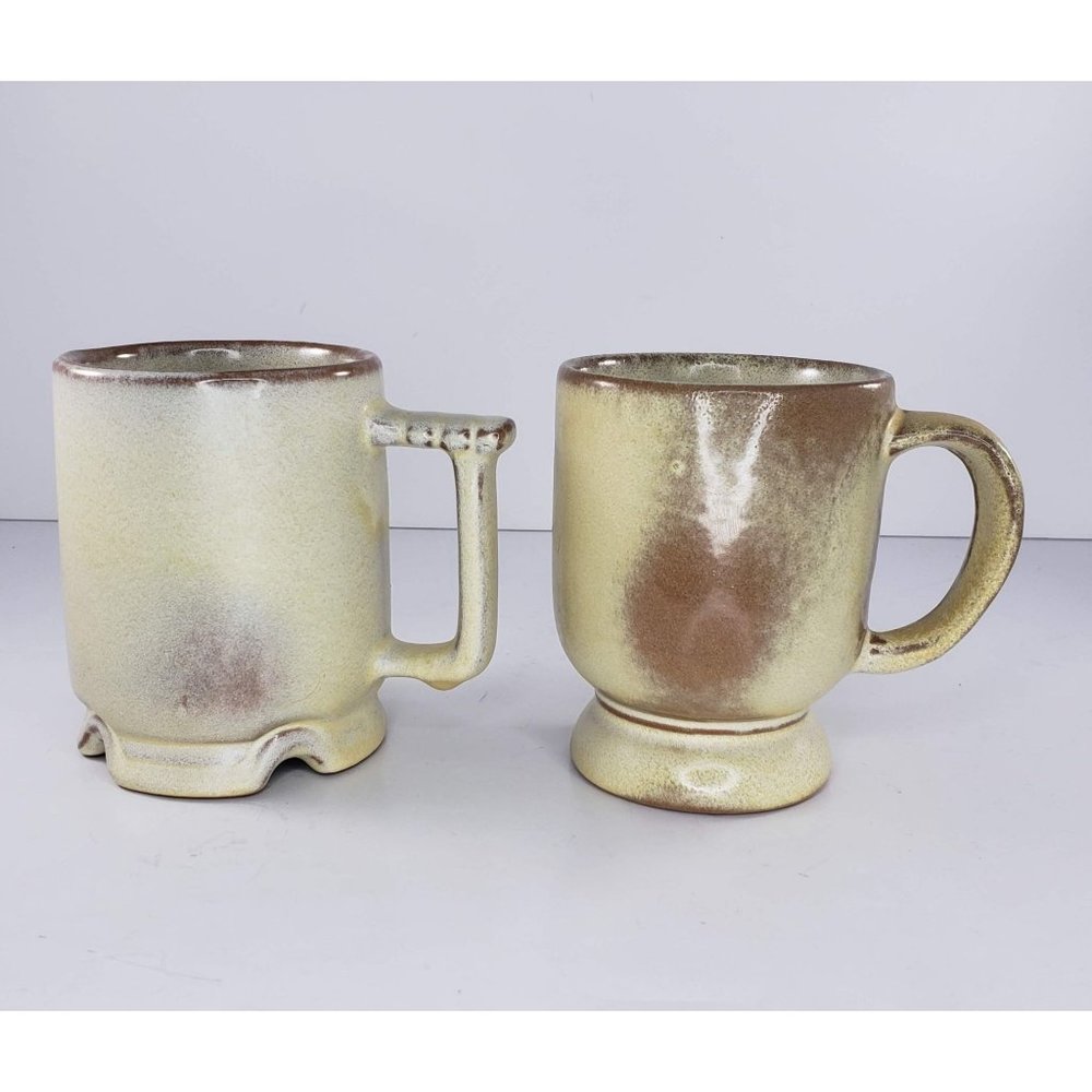 Frankoma Pottery Coffee Mug Desert Gold C1 C2 Set of 2 Cup Tea